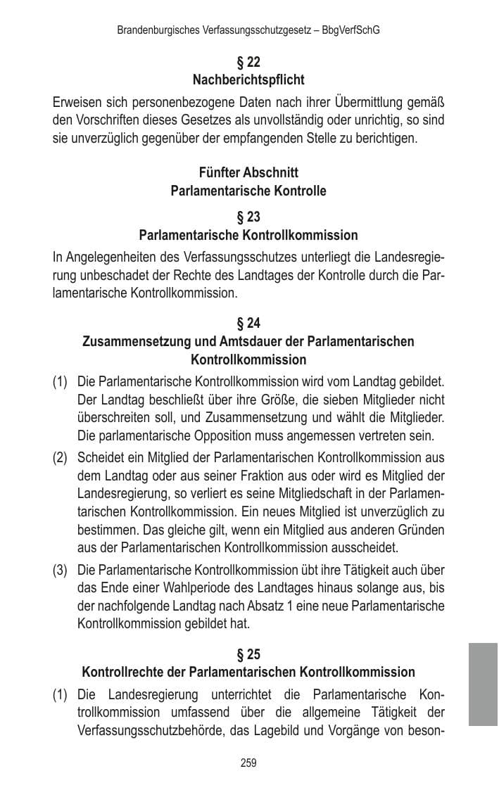Seite 261 des Verfassungsschutzbericht 2014 Brandenburg