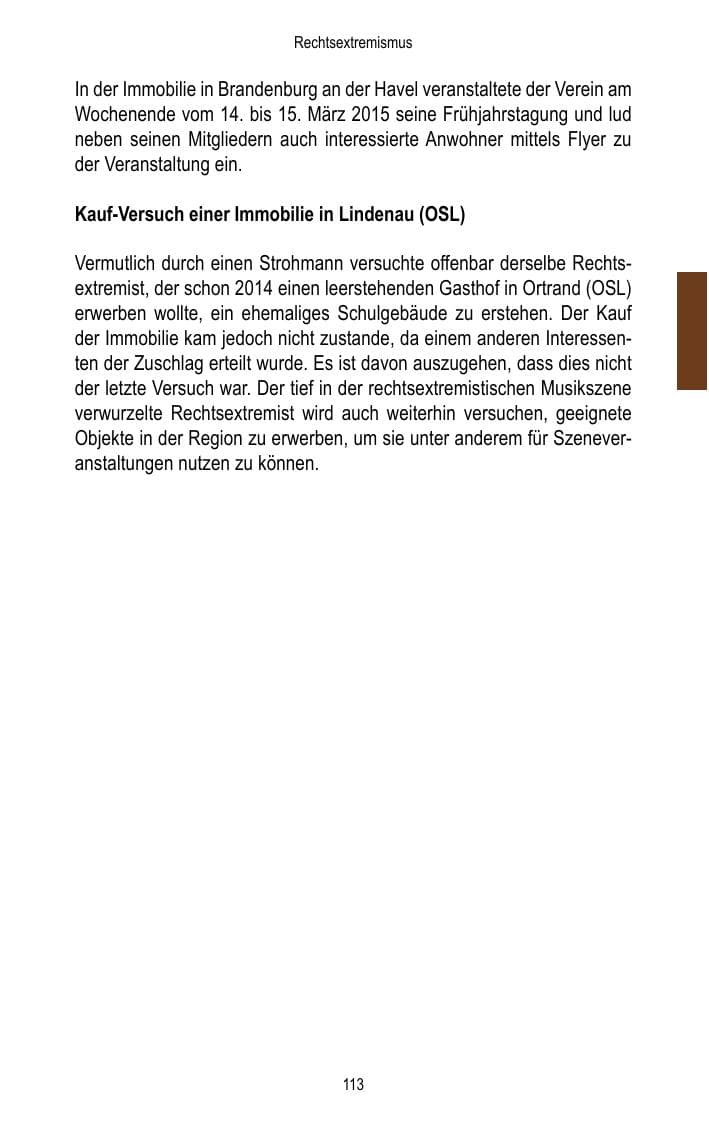 Seite 115 des Verfassungsschutzbericht 2015 Brandenburg