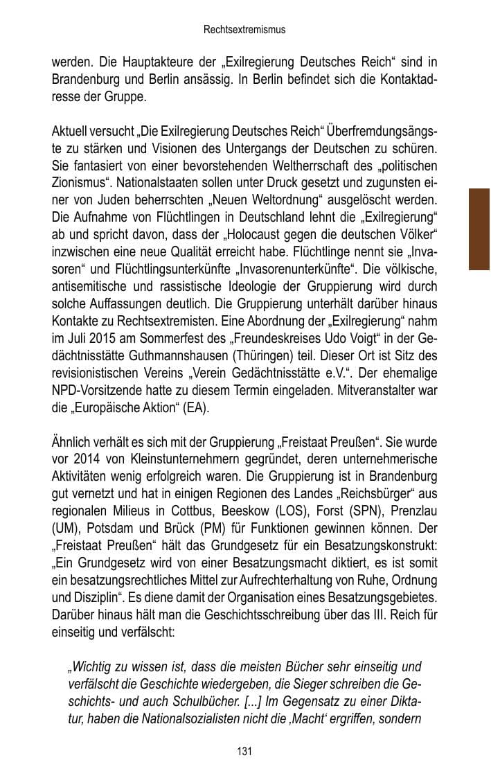 Seite 133 des Verfassungsschutzbericht 2015 Brandenburg