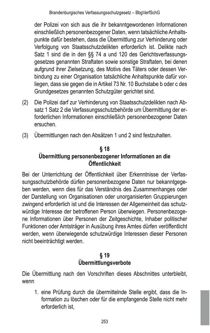 Seite 255 des Verfassungsschutzbericht 2015 Brandenburg