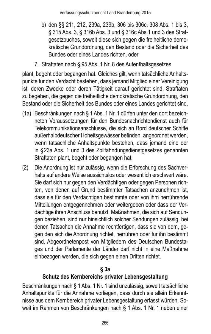 Seite 268 des Verfassungsschutzbericht 2015 Brandenburg