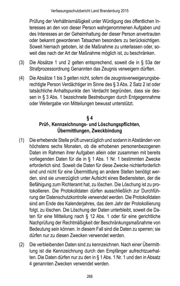 Seite 270 des Verfassungsschutzbericht 2015 Brandenburg