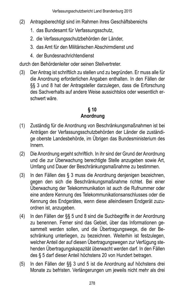 Seite 280 des Verfassungsschutzbericht 2015 Brandenburg