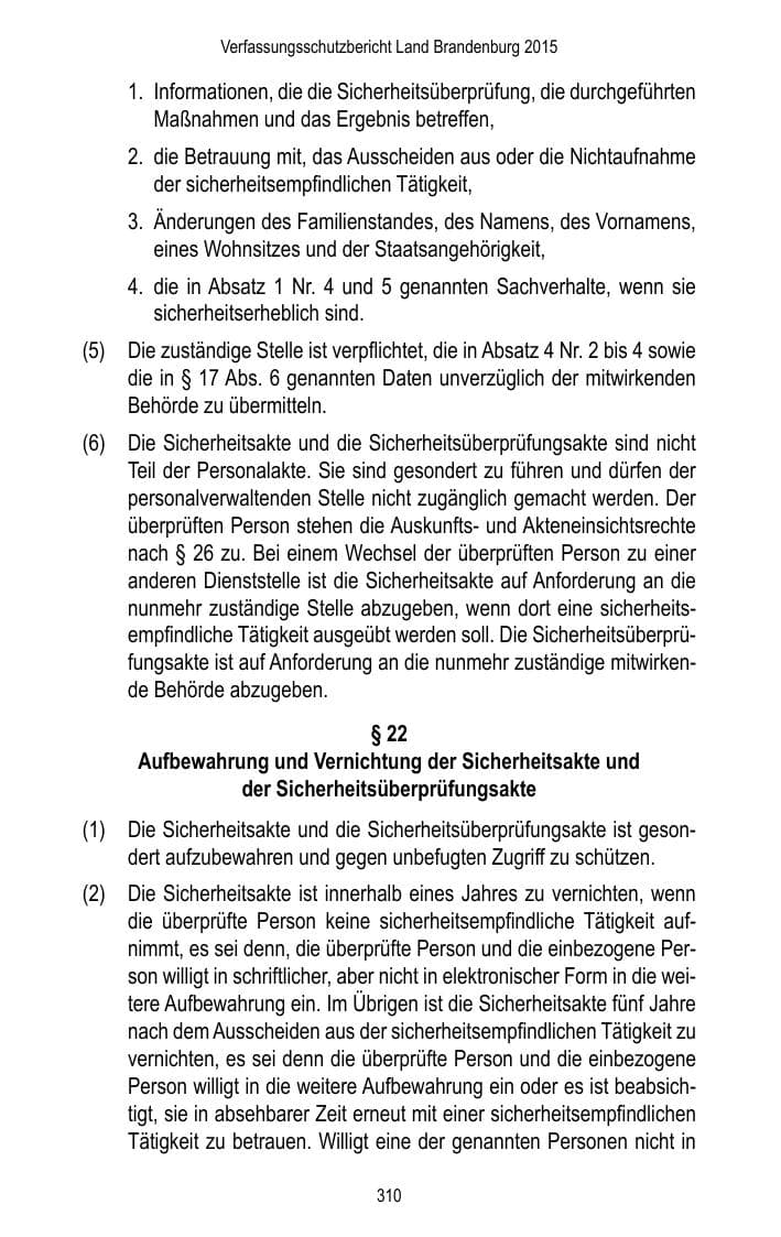 Seite 312 des Verfassungsschutzbericht 2015 Brandenburg