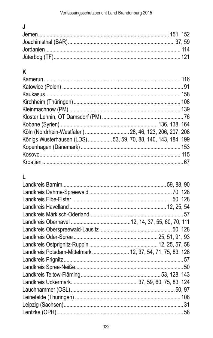 Seite 324 des Verfassungsschutzbericht 2015 Brandenburg