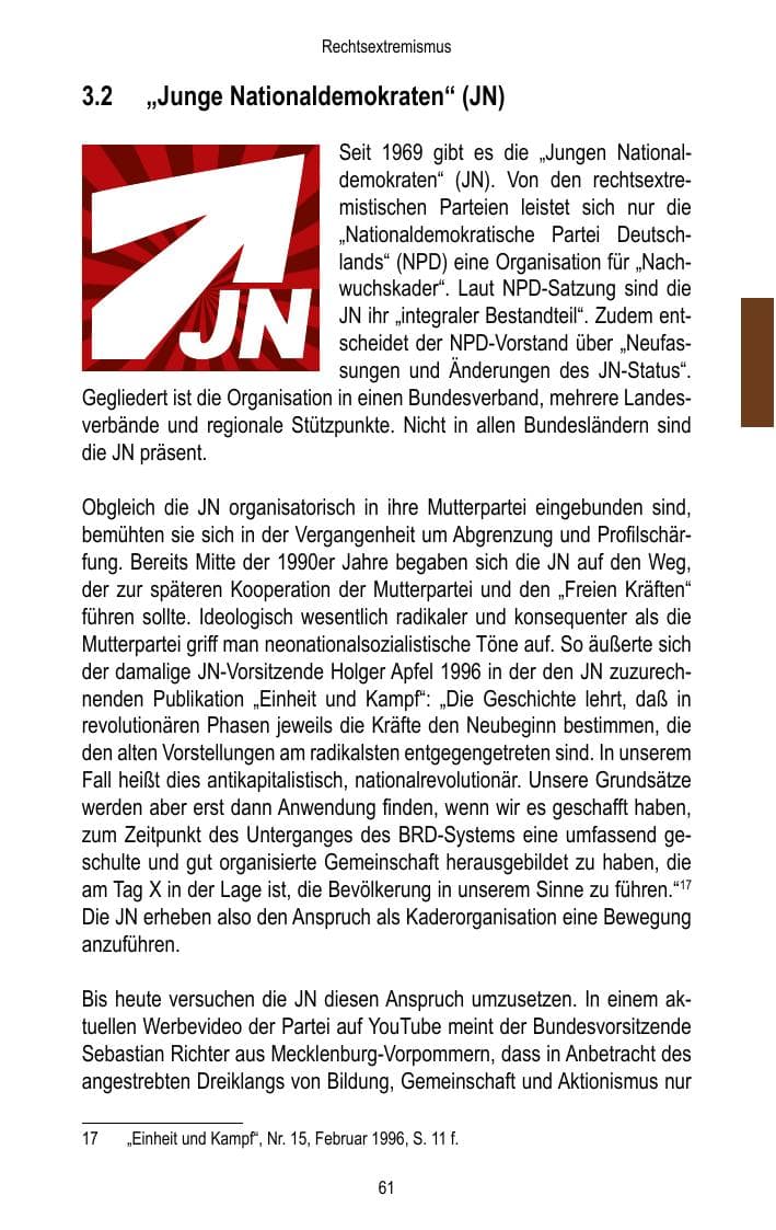 Seite 63 des Verfassungsschutzbericht 2015 Brandenburg