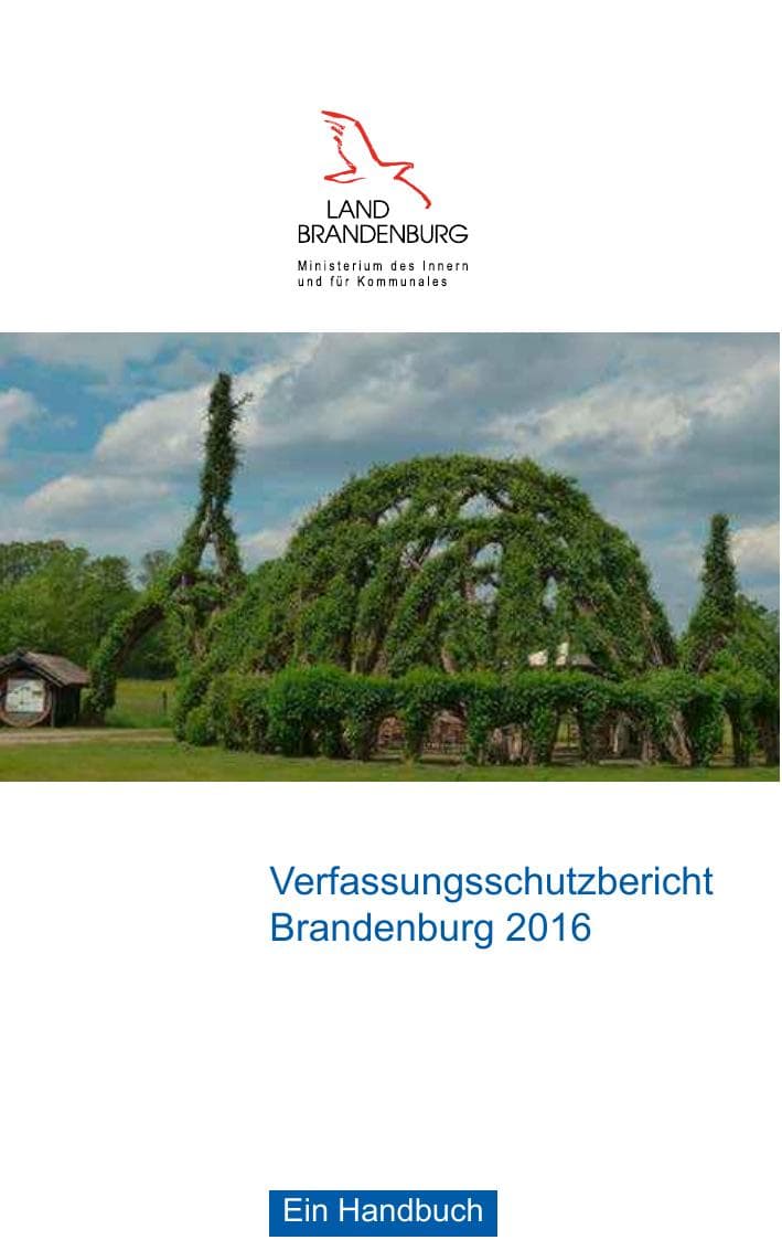 Seite 1 des Verfassungsschutzbericht 2016 Brandenburg