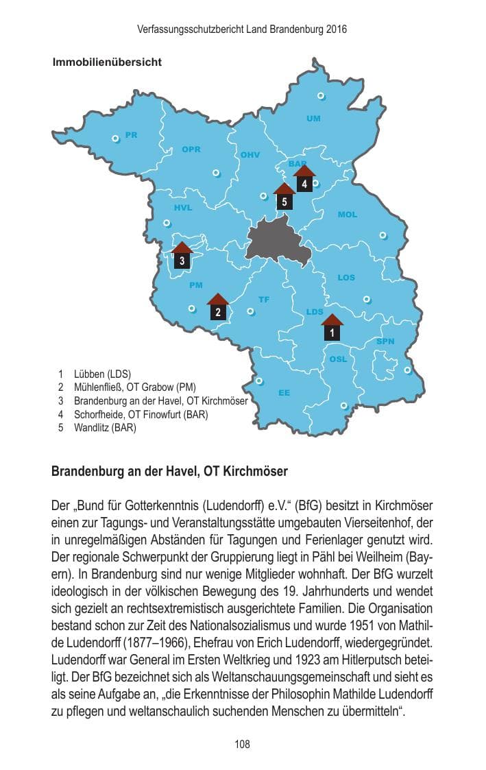 Seite 110 des Verfassungsschutzbericht 2016 Brandenburg