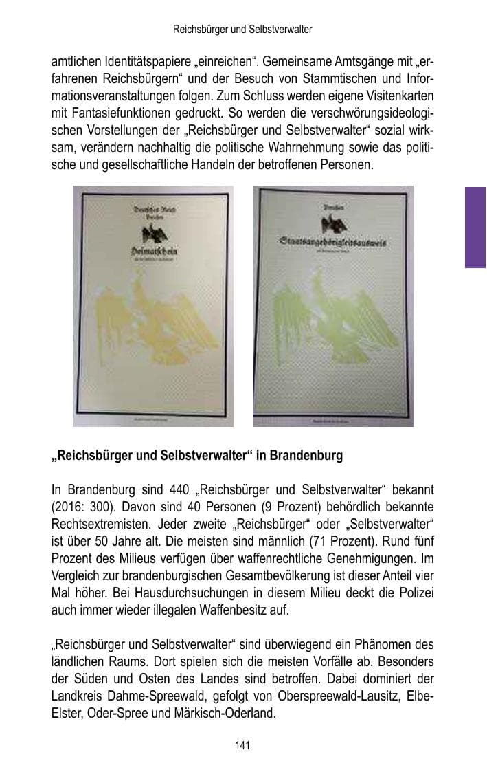 Seite 143 des Verfassungsschutzbericht 2016 Brandenburg