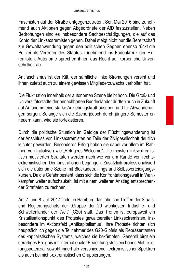 Seite 163 des Verfassungsschutzbericht 2016 Brandenburg