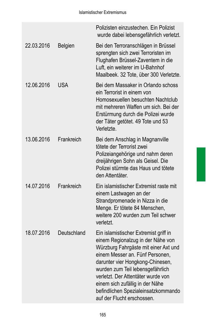 Seite 167 des Verfassungsschutzbericht 2016 Brandenburg