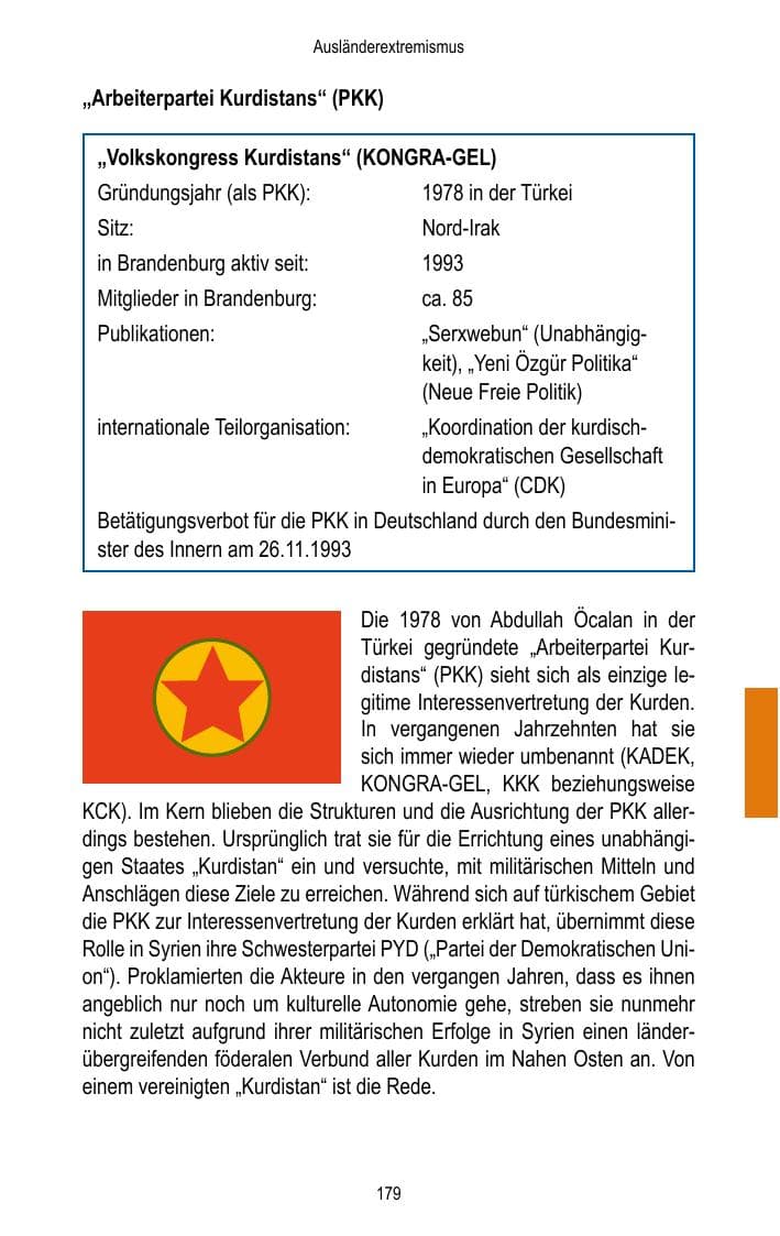 Seite 181 des Verfassungsschutzbericht 2016 Brandenburg