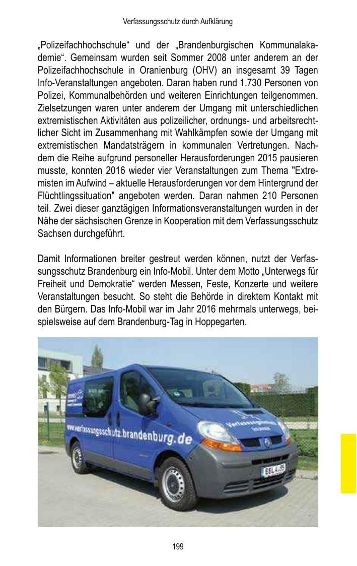 Seite 201 des Verfassungsschutzbericht 2016 Brandenburg