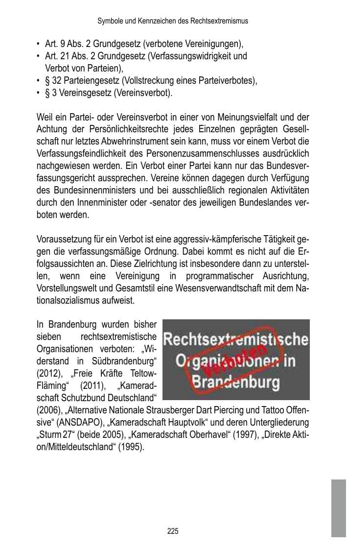 Seite 227 des Verfassungsschutzbericht 2016 Brandenburg