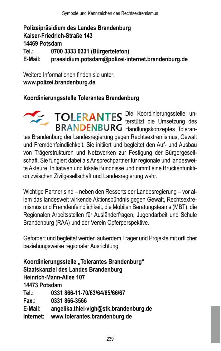 Seite 241 des Verfassungsschutzbericht 2016 Brandenburg