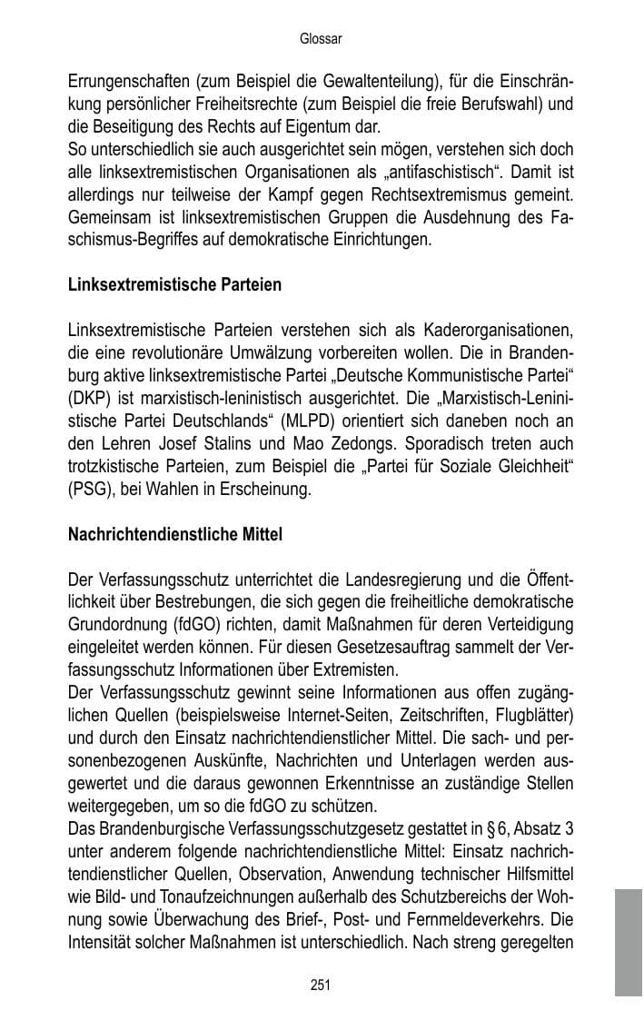 Seite 253 des Verfassungsschutzbericht 2016 Brandenburg