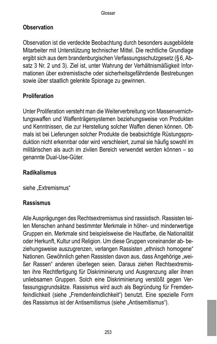Seite 255 des Verfassungsschutzbericht 2016 Brandenburg