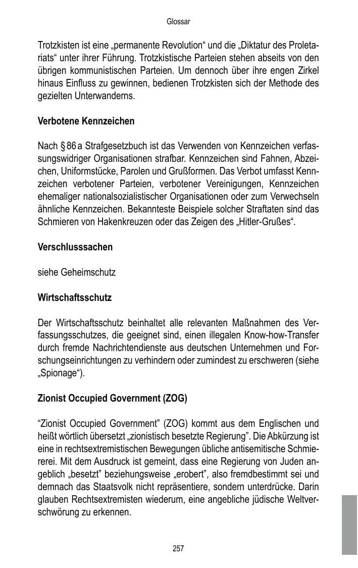 Seite 259 des Verfassungsschutzbericht 2016 Brandenburg