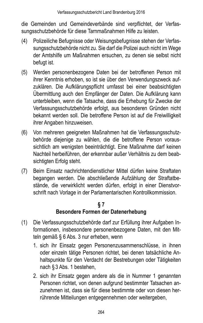 Seite 266 des Verfassungsschutzbericht 2016 Brandenburg