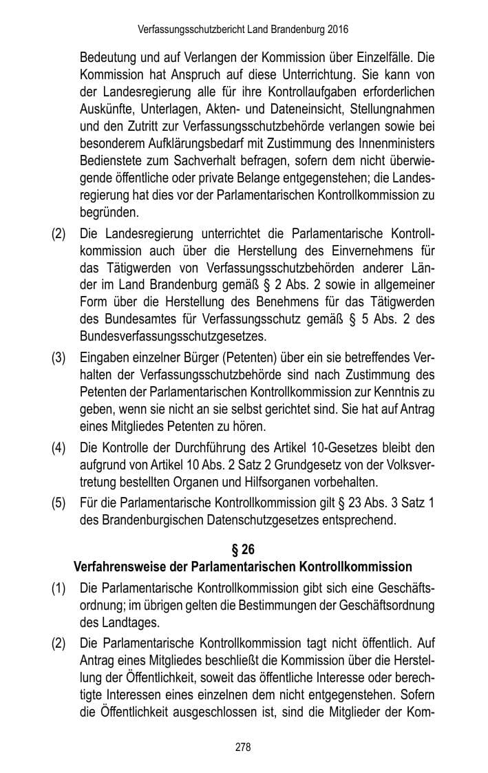 Seite 280 des Verfassungsschutzbericht 2016 Brandenburg