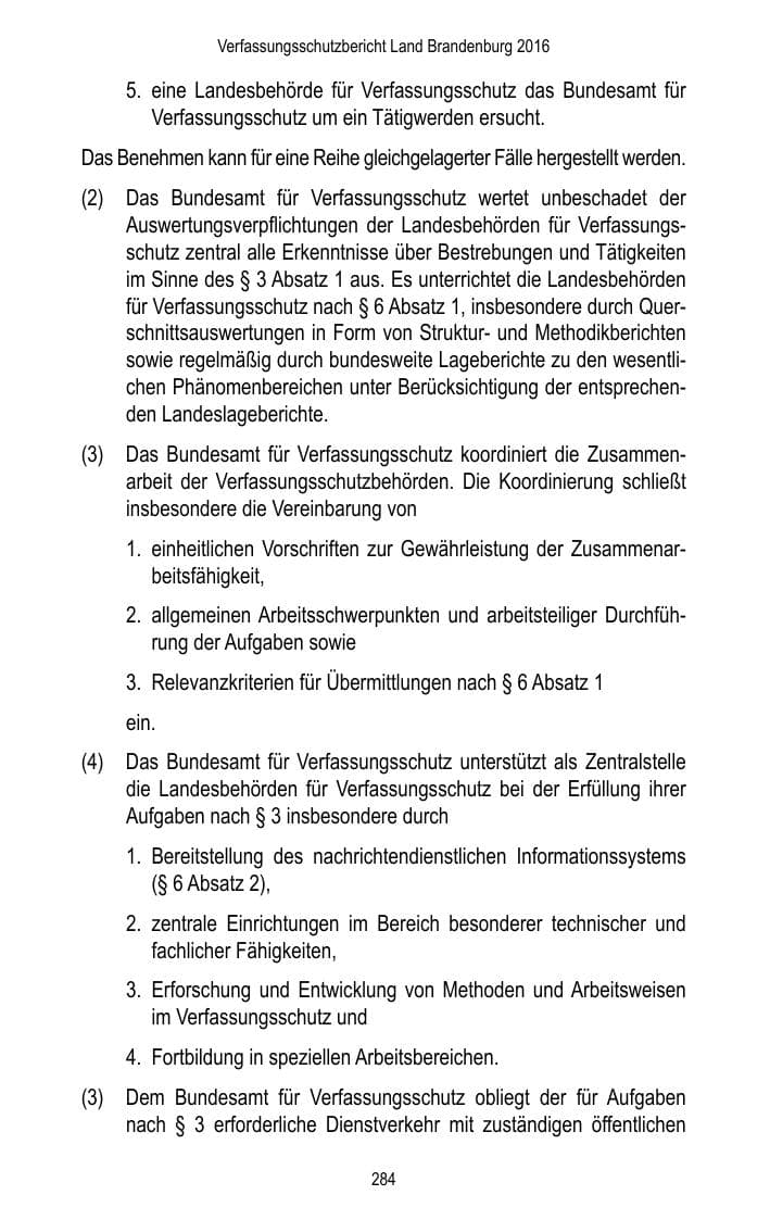 Seite 286 des Verfassungsschutzbericht 2016 Brandenburg