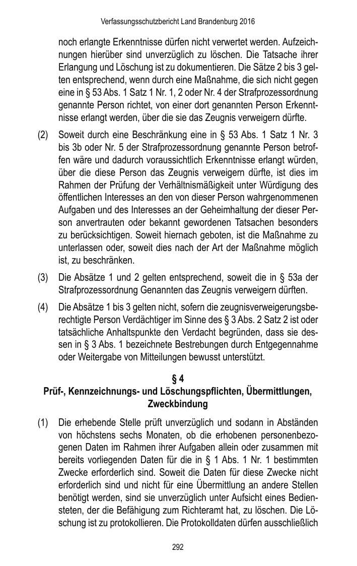Seite 294 des Verfassungsschutzbericht 2016 Brandenburg