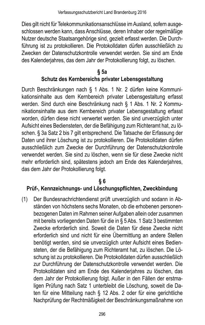 Seite 298 des Verfassungsschutzbericht 2016 Brandenburg