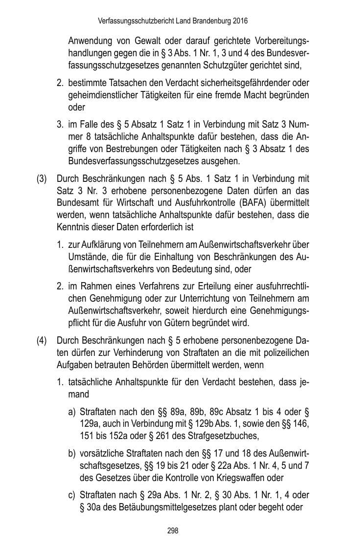 Seite 300 des Verfassungsschutzbericht 2016 Brandenburg