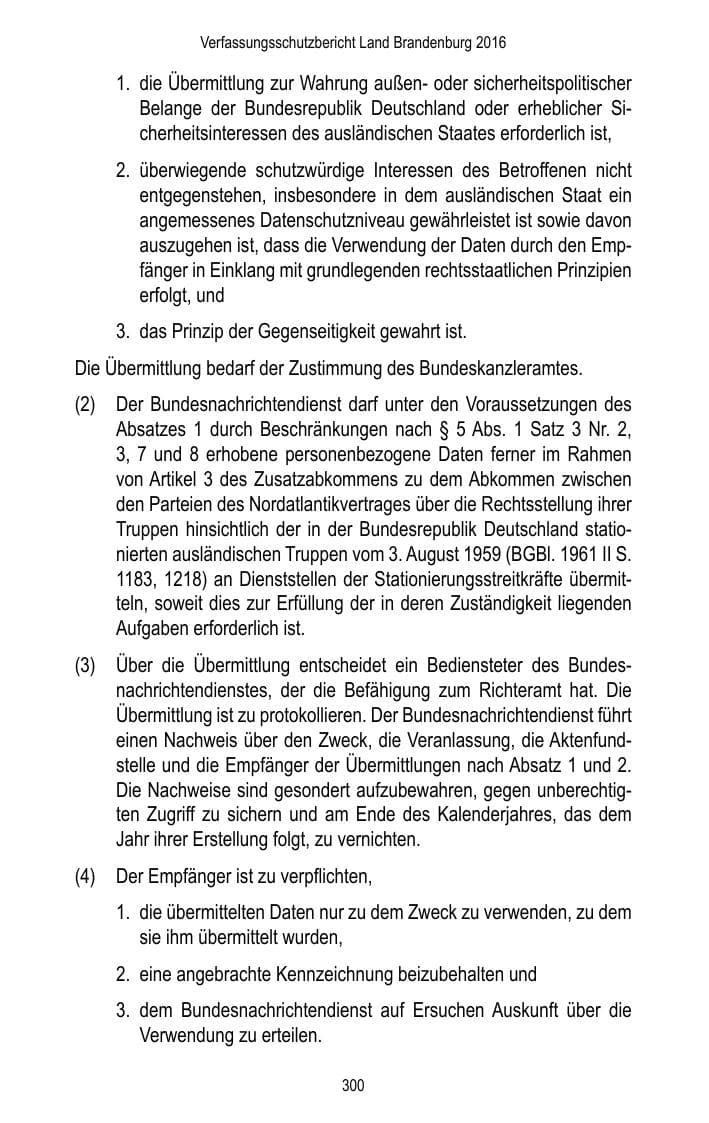 Seite 302 des Verfassungsschutzbericht 2016 Brandenburg