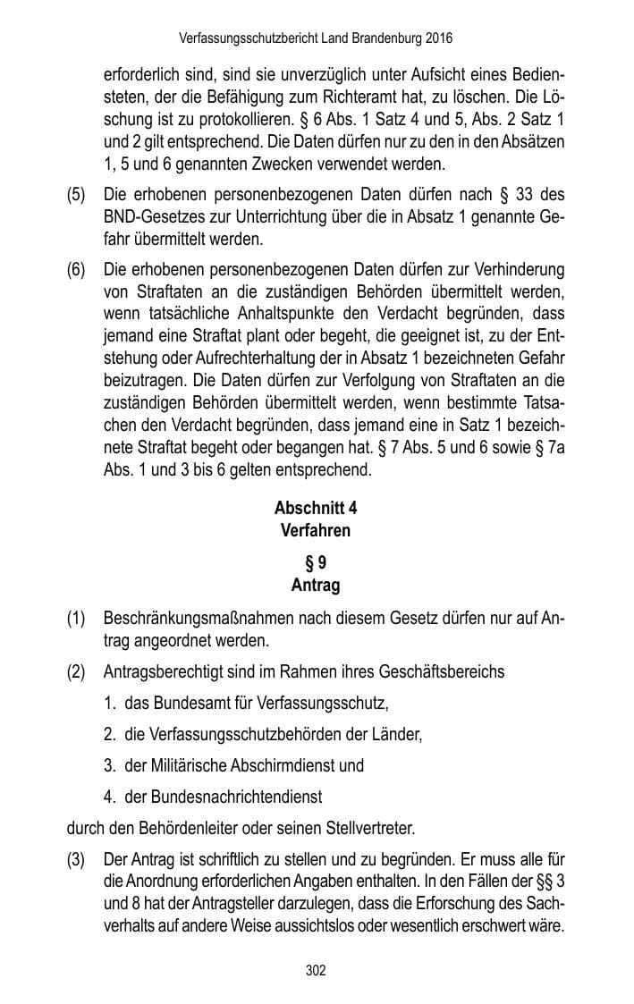 Seite 304 des Verfassungsschutzbericht 2016 Brandenburg