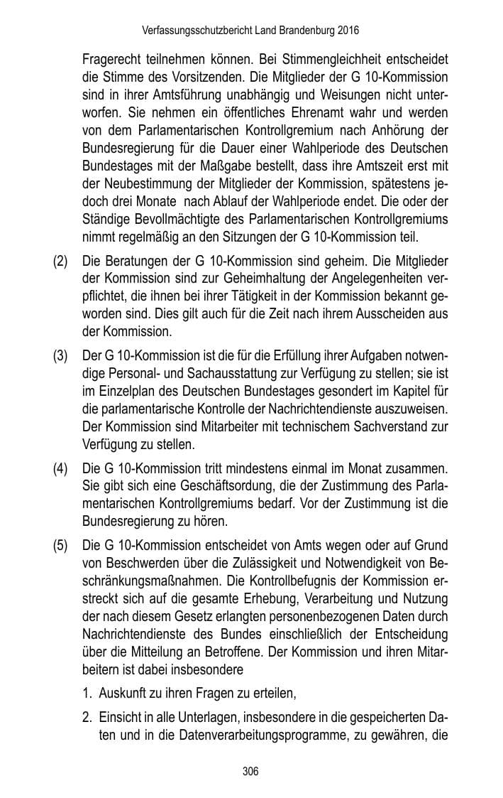 Seite 308 des Verfassungsschutzbericht 2016 Brandenburg