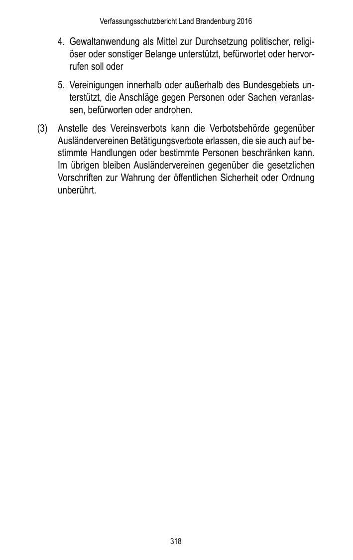 Seite 320 des Verfassungsschutzbericht 2016 Brandenburg