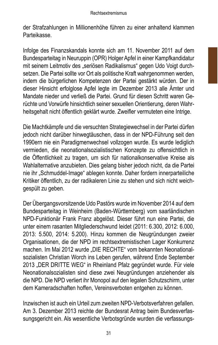 Seite 33 des Verfassungsschutzbericht 2016 Brandenburg