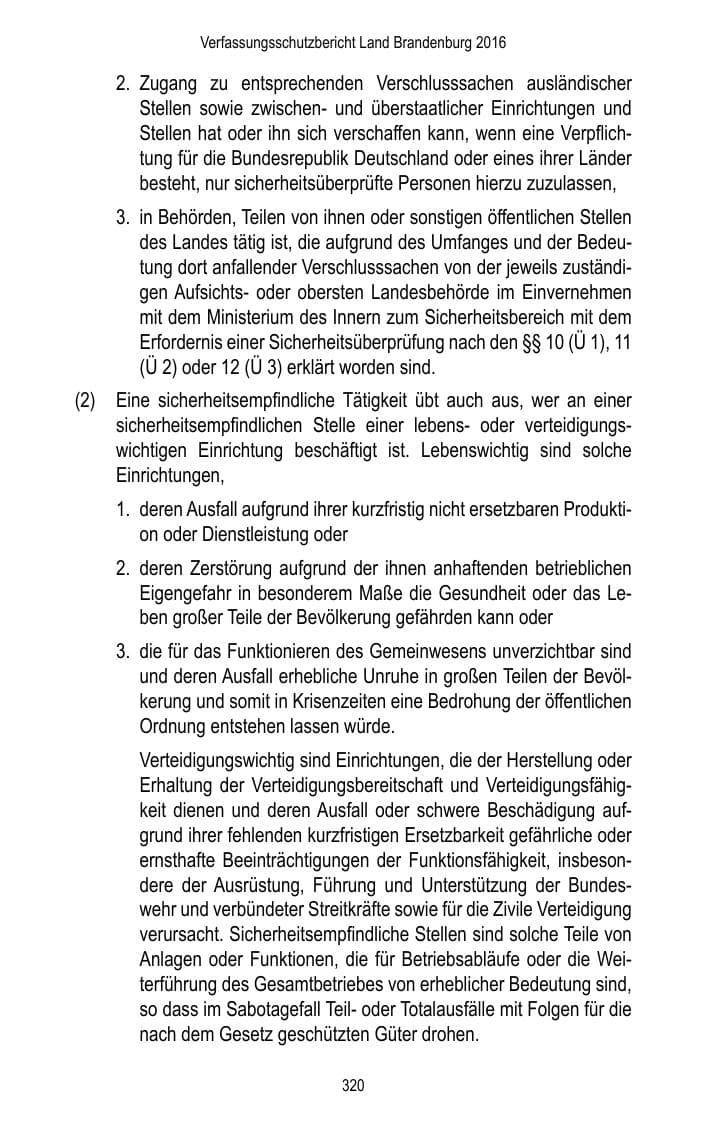 Seite 322 des Verfassungsschutzbericht 2016 Brandenburg