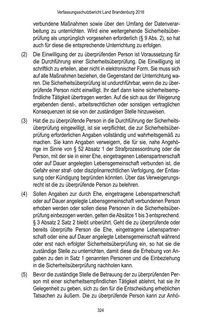 Seite 326 des Verfassungsschutzbericht 2016 Brandenburg