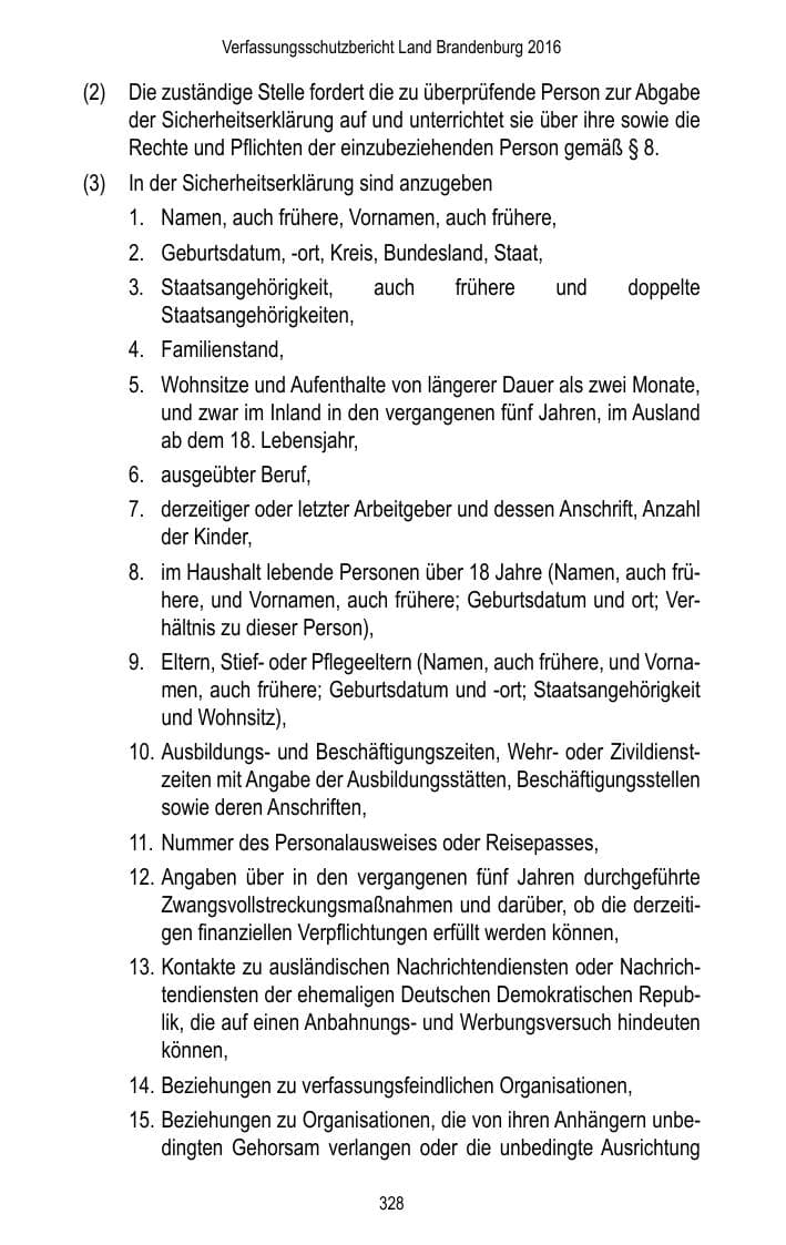 Seite 330 des Verfassungsschutzbericht 2016 Brandenburg