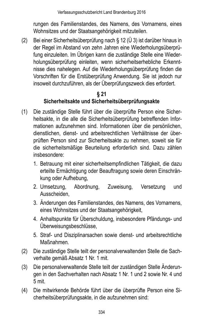 Seite 336 des Verfassungsschutzbericht 2016 Brandenburg