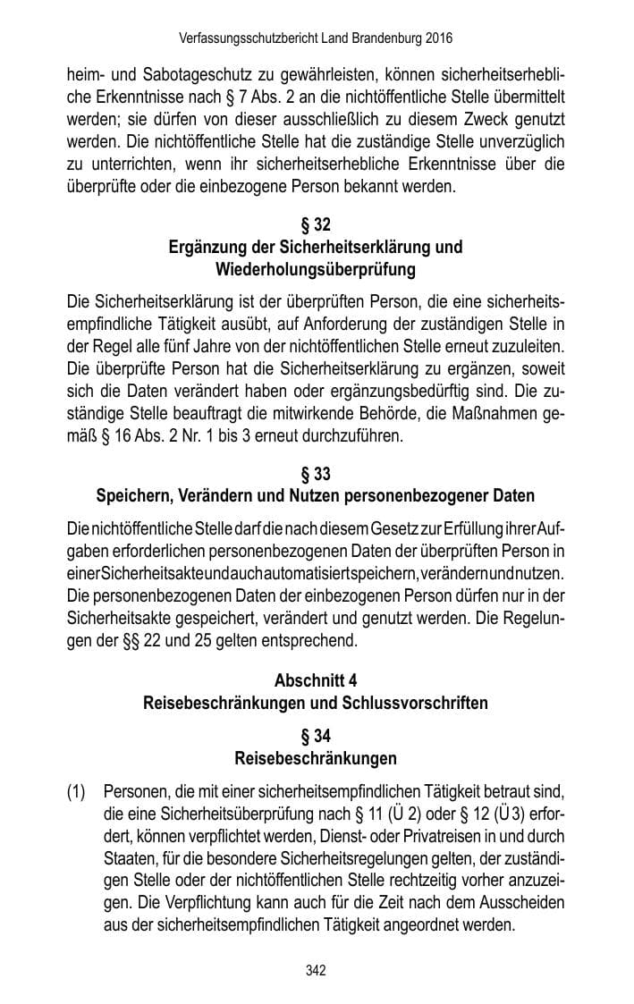 Seite 344 des Verfassungsschutzbericht 2016 Brandenburg