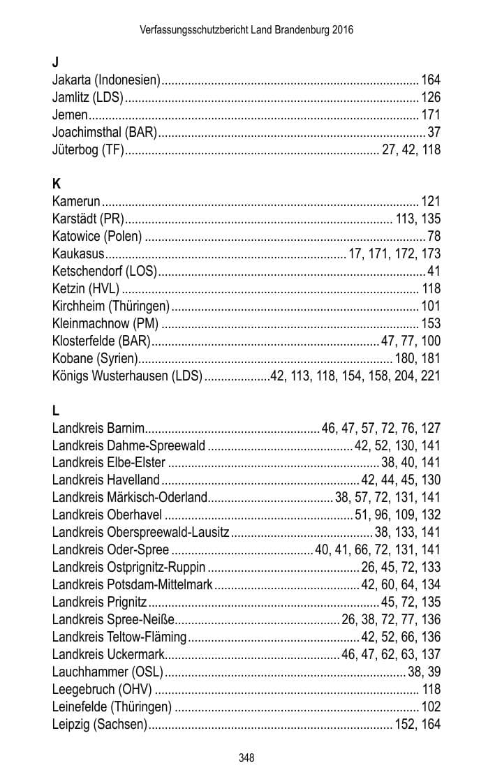 Seite 350 des Verfassungsschutzbericht 2016 Brandenburg