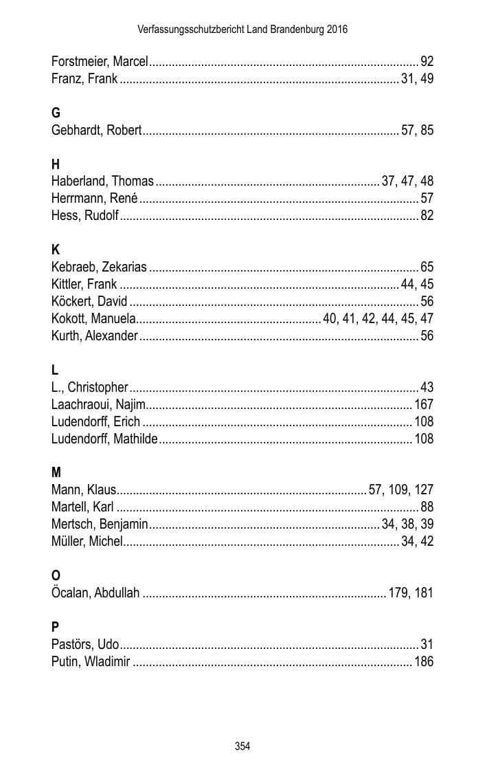 Seite 356 des Verfassungsschutzbericht 2016 Brandenburg