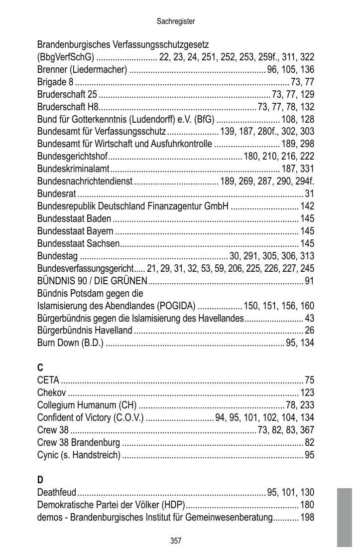 Seite 359 des Verfassungsschutzbericht 2016 Brandenburg
