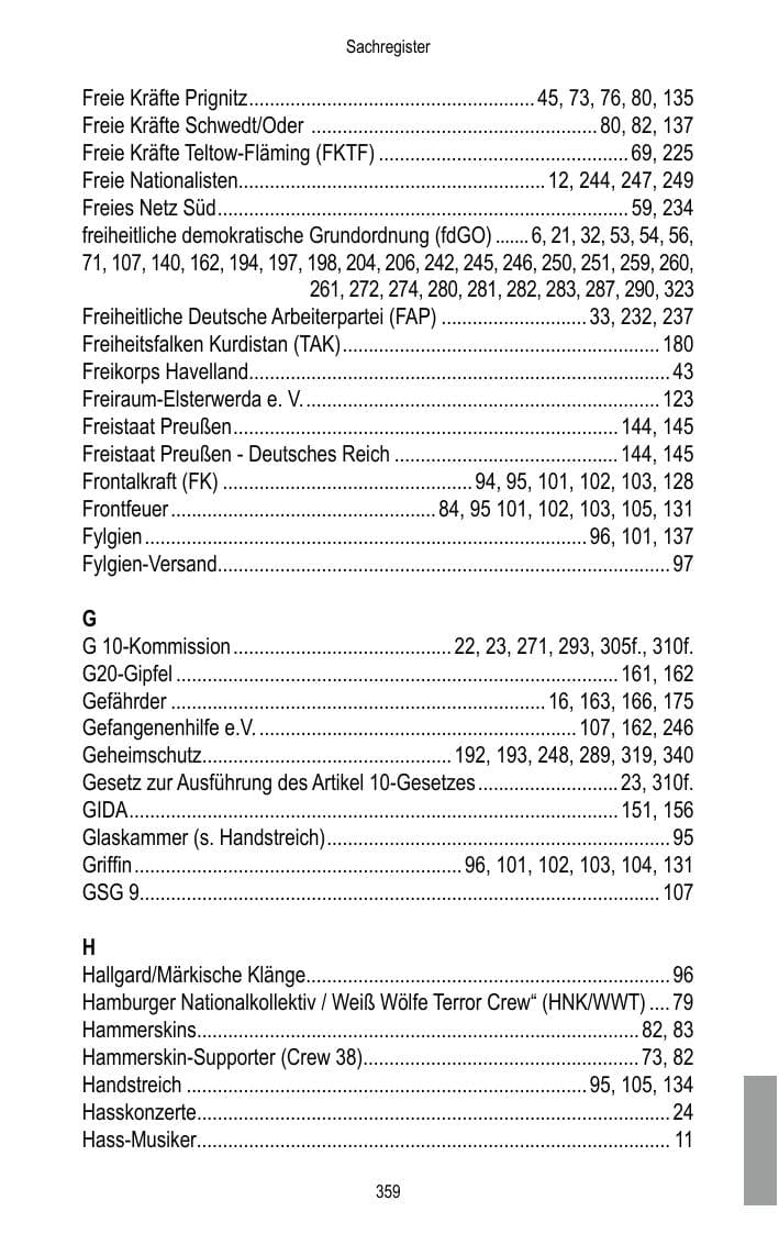 Seite 361 des Verfassungsschutzbericht 2016 Brandenburg