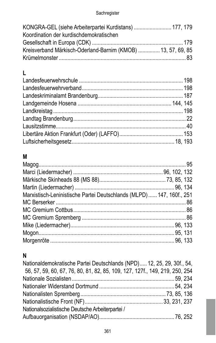 Seite 363 des Verfassungsschutzbericht 2016 Brandenburg