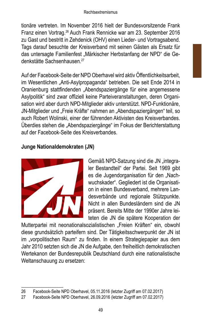 Seite 51 des Verfassungsschutzbericht 2016 Brandenburg