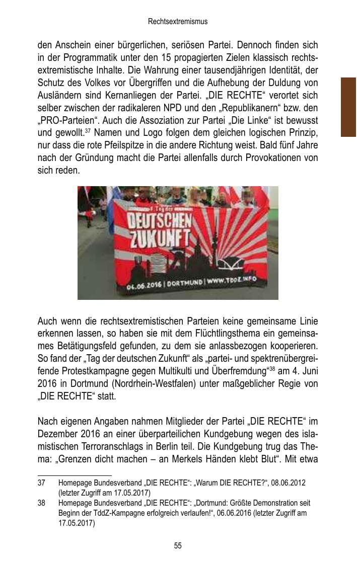 Seite 57 des Verfassungsschutzbericht 2016 Brandenburg