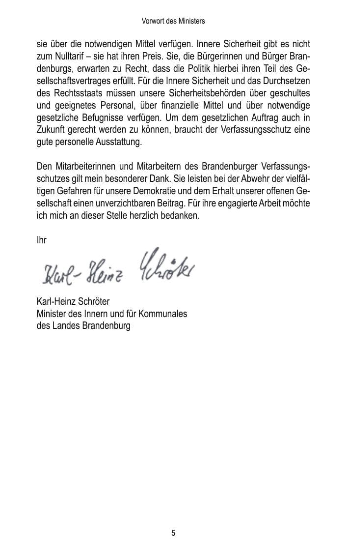 Seite 7 des Verfassungsschutzbericht 2016 Brandenburg