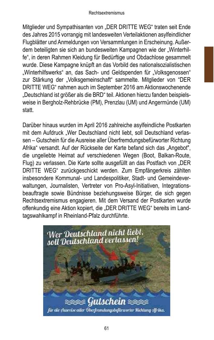 Seite 63 des Verfassungsschutzbericht 2016 Brandenburg
