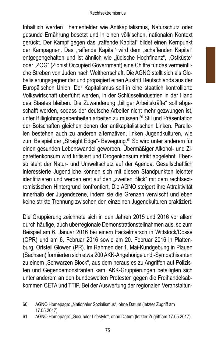 Seite 77 des Verfassungsschutzbericht 2016 Brandenburg