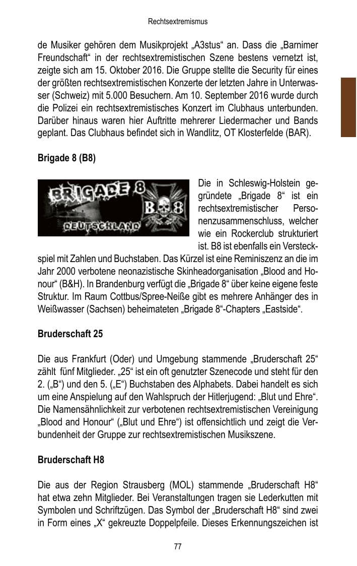 Seite 79 des Verfassungsschutzbericht 2016 Brandenburg