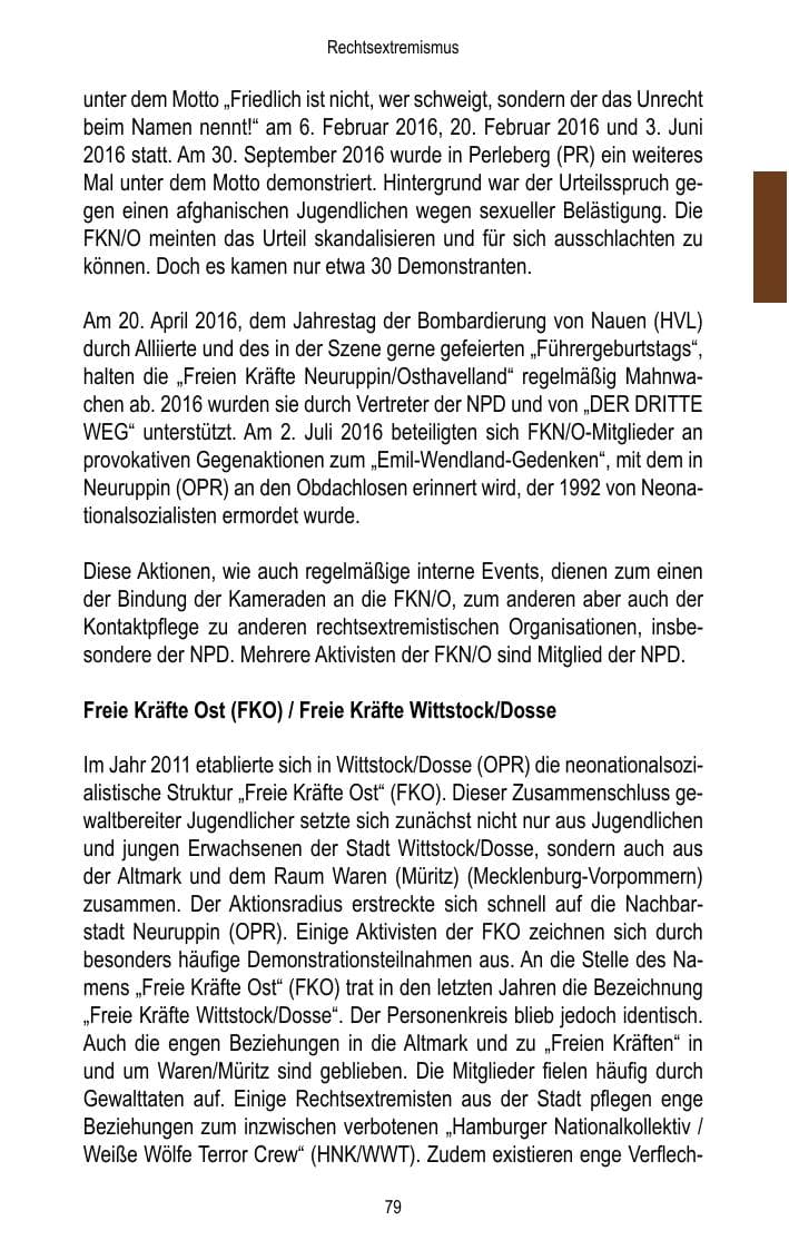 Seite 81 des Verfassungsschutzbericht 2016 Brandenburg
